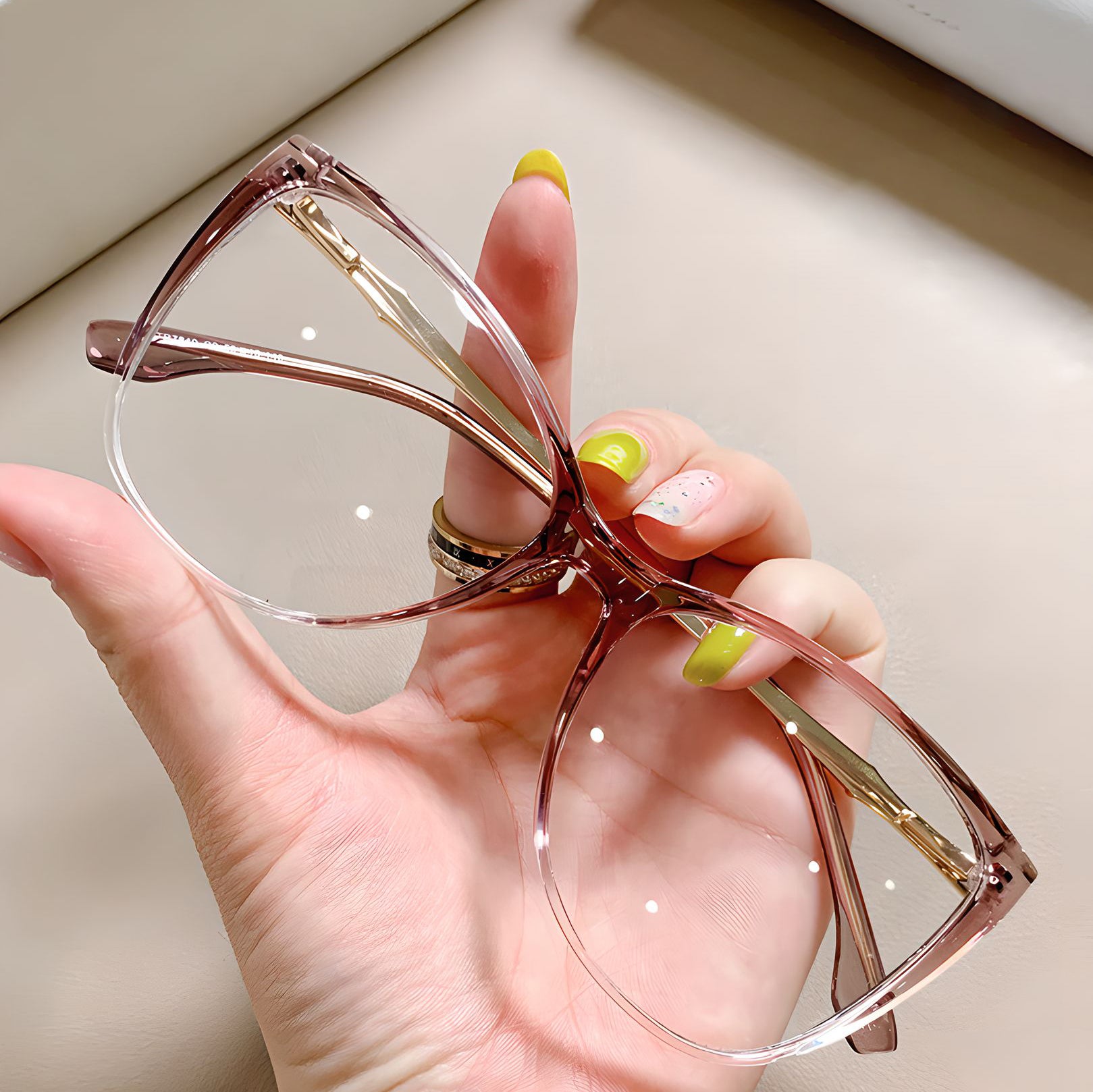 1pc Women's Polygonal Cat Eye Shape Tr Frame Fashion Non-prescription  Eyeglasses For Daily Use