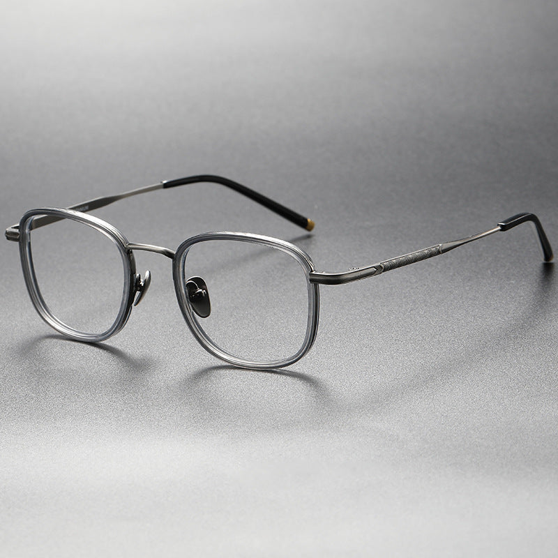 TXOME Page Titanium Vintage Square Glasses
