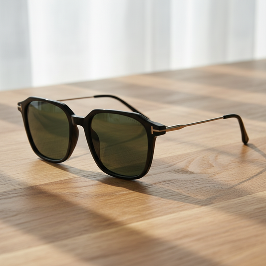 Elma Green Tinted Lens Sunglasses Lifestyle Shot