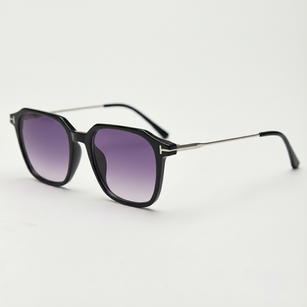Elma Purple Gradient Sunglasses - Black Rectangle TR90 – TXOME display picture 1