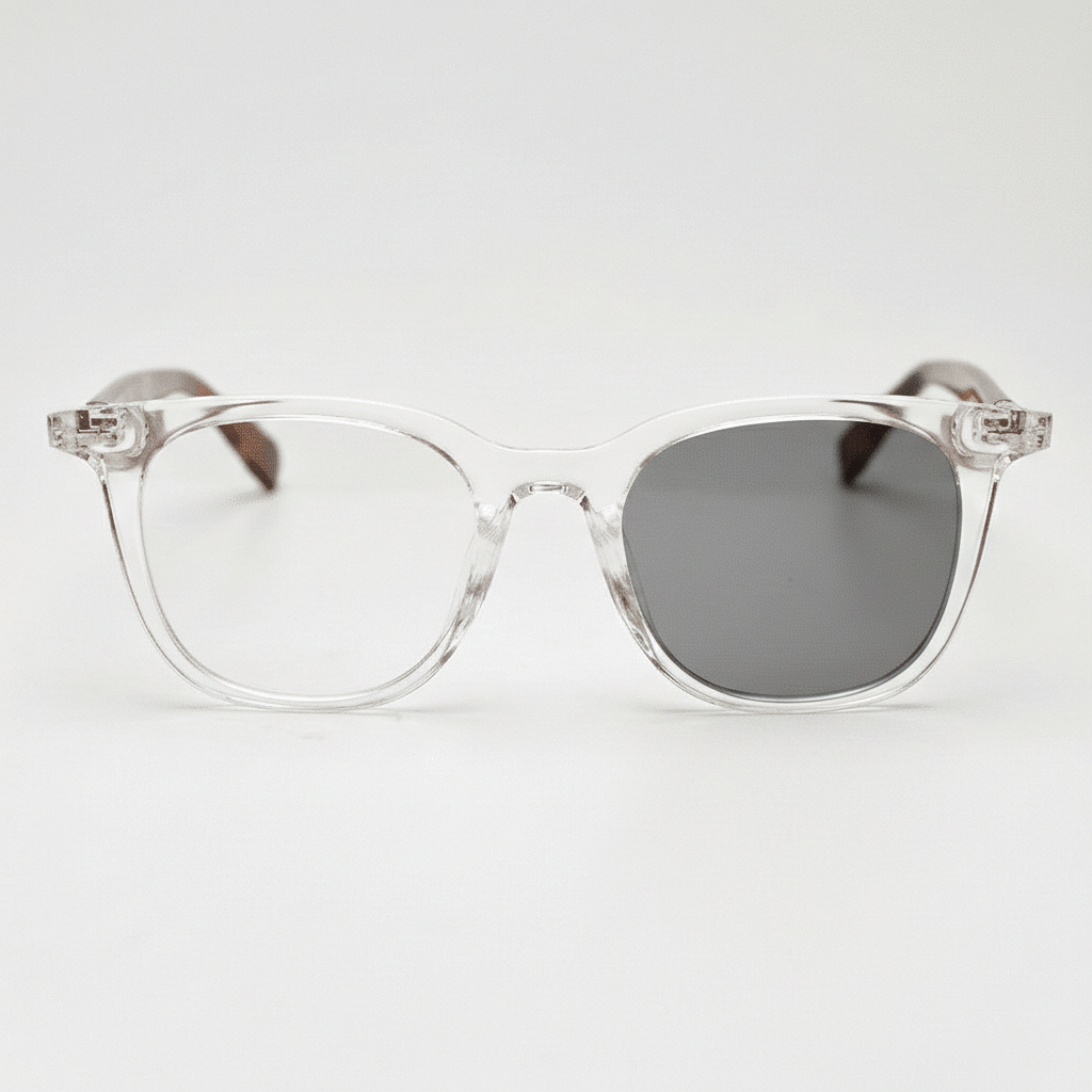 Faith Grey Photochromic Glasses - Clear Rectangle TR90 – TXOME display picture 3