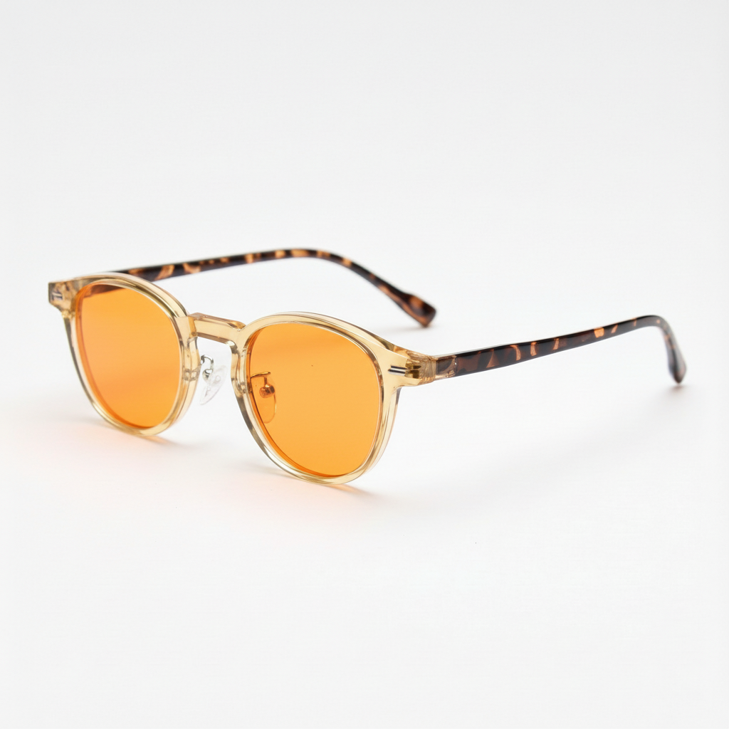 Gail Orange Tinted Sunglasses - Yellow Round TR90 | TXOME