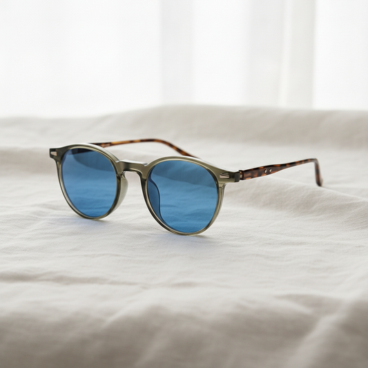 Ida Blue Tinted Lens Sunglasses Lifestyle Shot