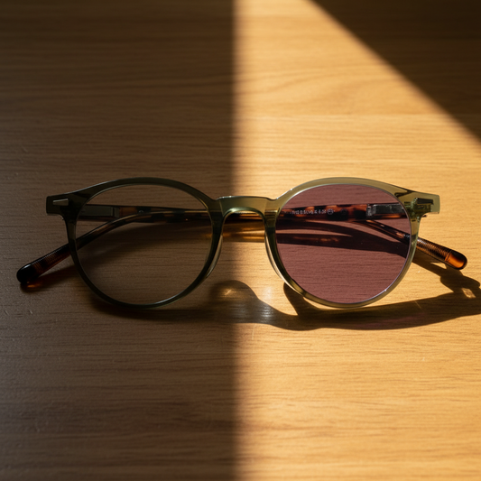 Ida Purple Photochromic Lens Glasses Lifestyle Shot