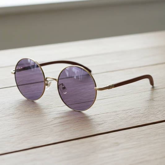 Jo Purple Tinted Lens Sunglasses Lifestyle Shot