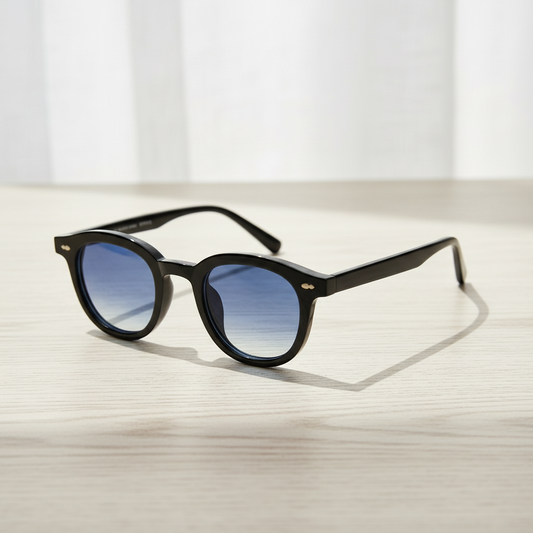 Joyce Blue Gradient Lens Sunglasses Lifestyle Shot