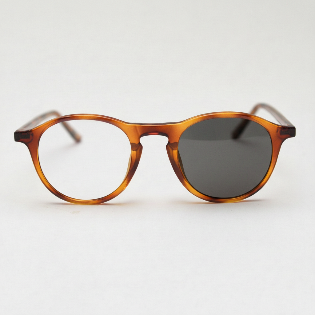 Moira Grey Photochromic Glasses - Tortoise Round TR90 – TXOME