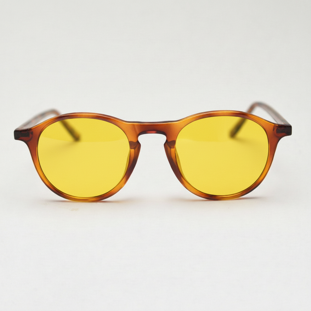 Moira Night Driving Glasses (Yellow Tint) - Tortoise Round  display picture 1