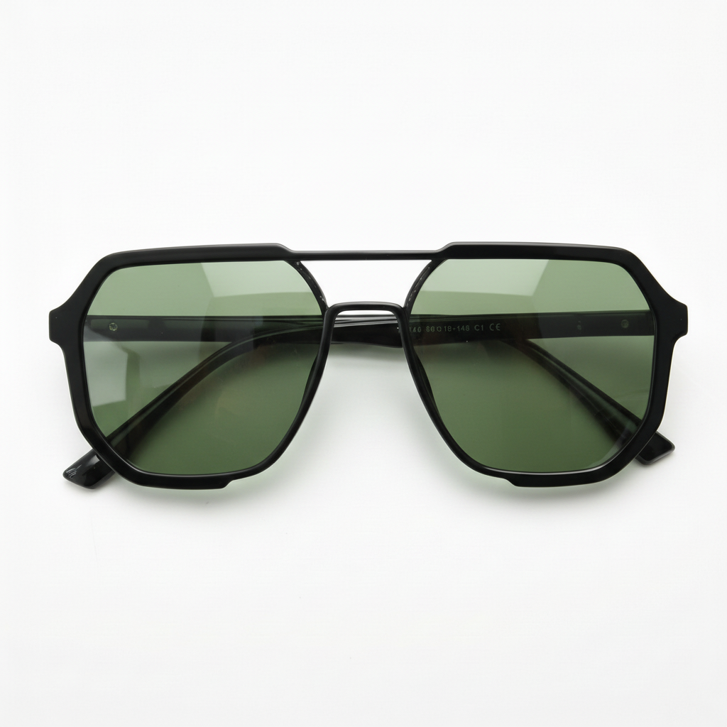 Poppy Green Tinted Lens Sunglasses Front View