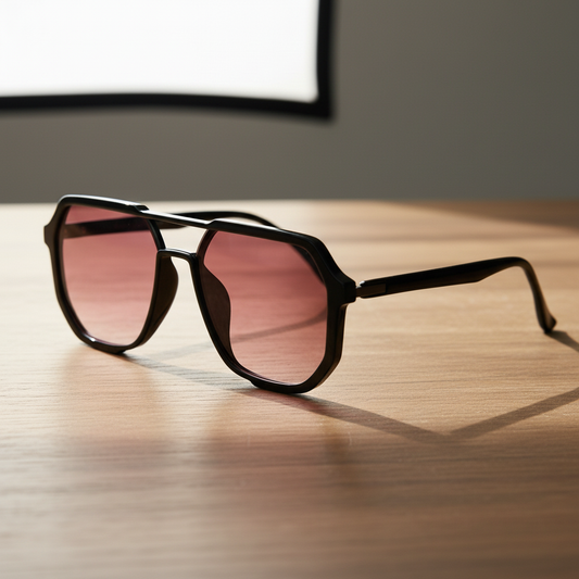 Poppy Pink Gradient Lens Sunglasses Lifestyle Shot