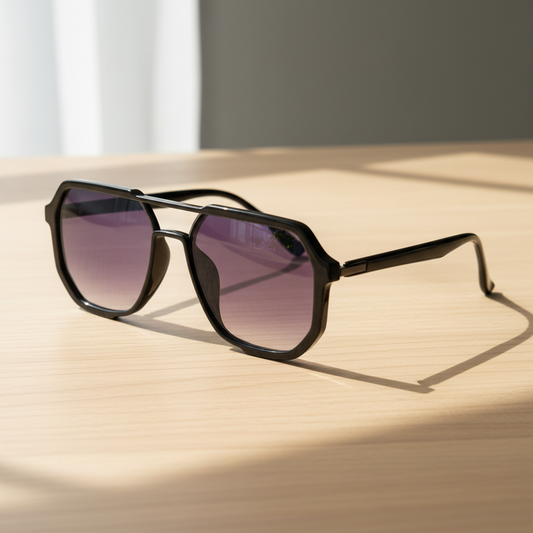 Poppy Purple Gradient Lens Sunglasses Lifestyle Shot