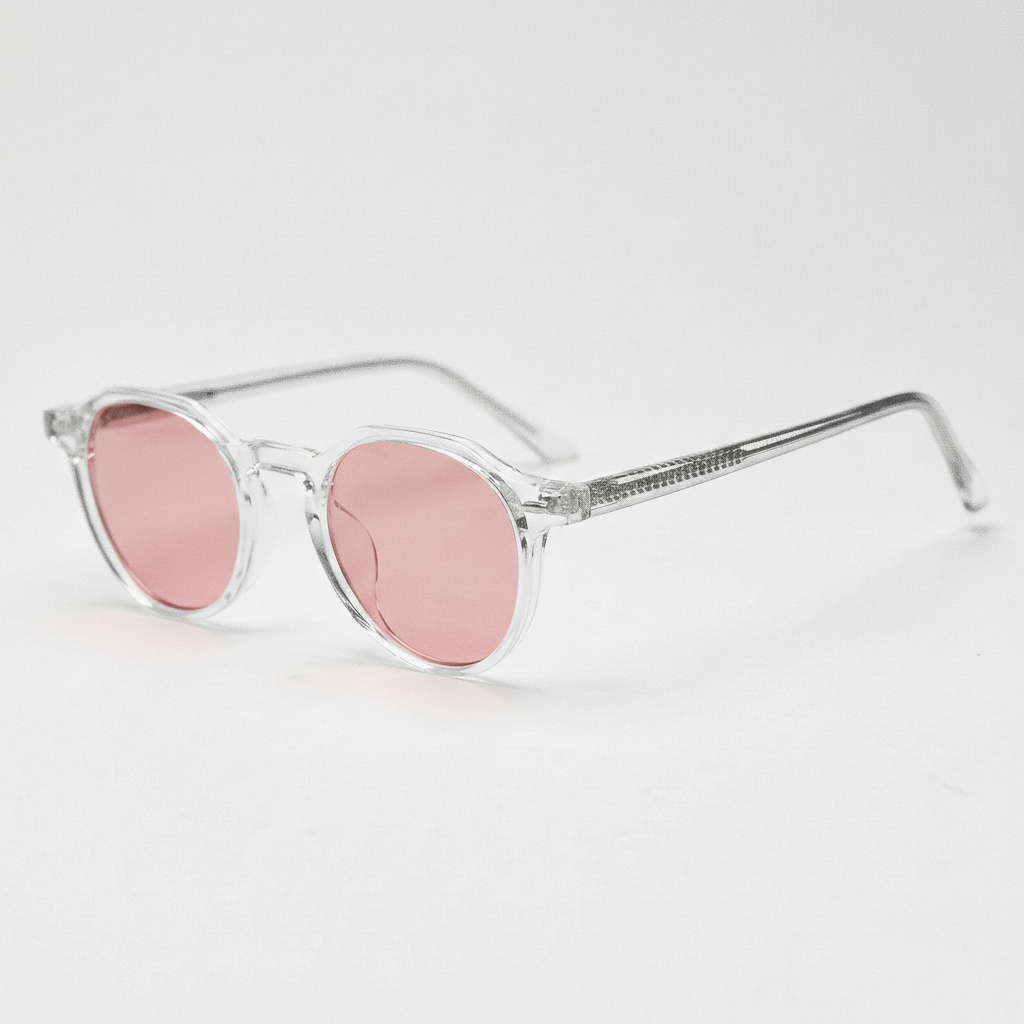 Susan FL-41 Rose Tinted Glasses - Clear Geometric TR90 | TXOME