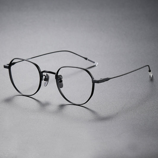 TXOME Vintage Irregular Titanium Clear Glasses -TXOME