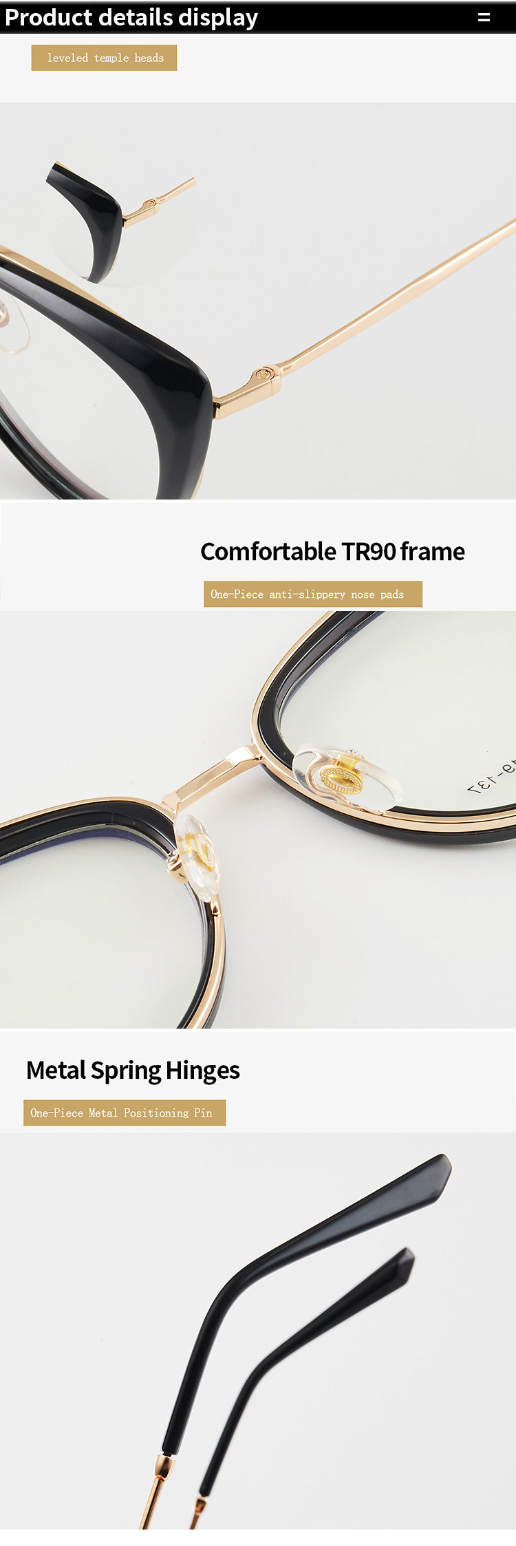 TXOME Trendy Cat Eye Frame Glasses