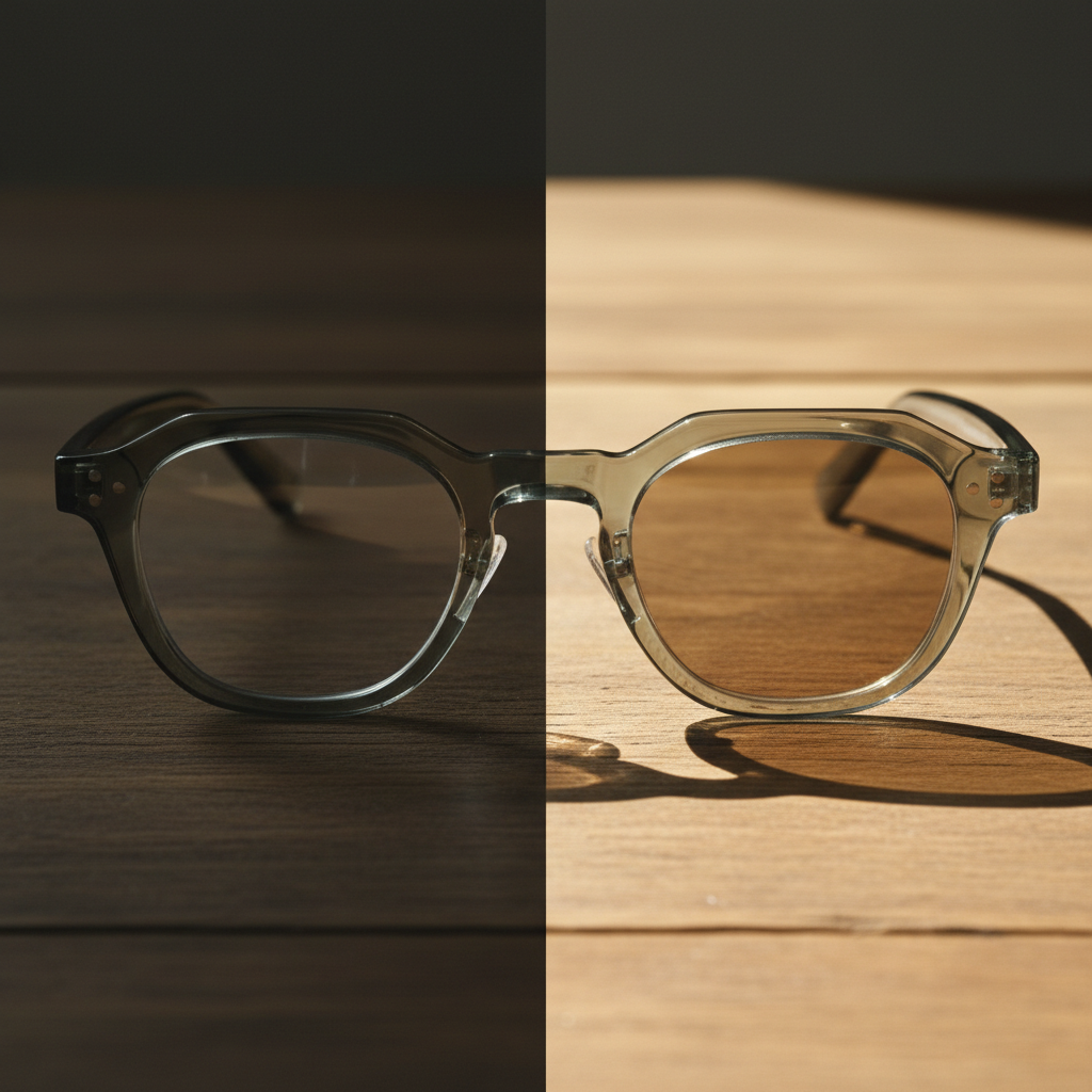 April Brown Photochromic Lens Glasses Lifestyle Shot