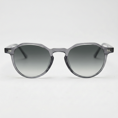 Cherry Grey Gradient Lens Sunglasses - Grey Geometric TR90 Frame - Front View