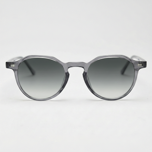 Cherry Grey Gradient Lens Sunglasses - Grey Geometric TR90 Frame - Front View