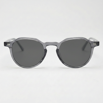 Cherry Grey Tinted Lens Sunglasses - Grey Geometric TR90 Frame - Front View