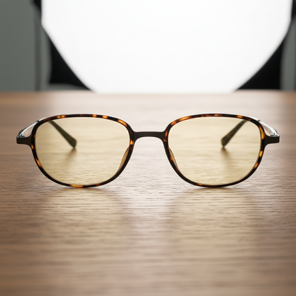 Dale Blue Light Lens Glasses - Tortoise Oval TR90 Frame