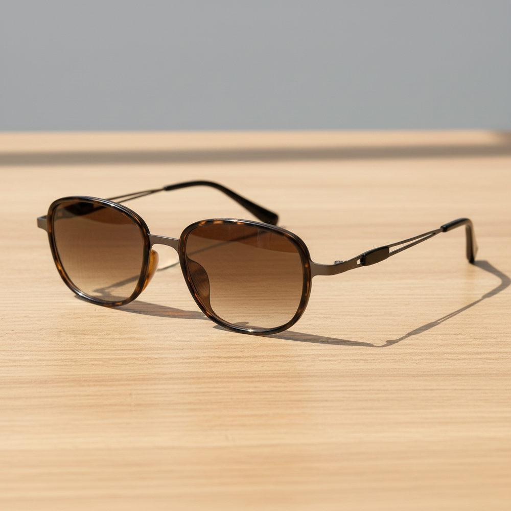 Dale Brown Gradient Lens Sunglasses - Tortoise Oval TR90 Frame