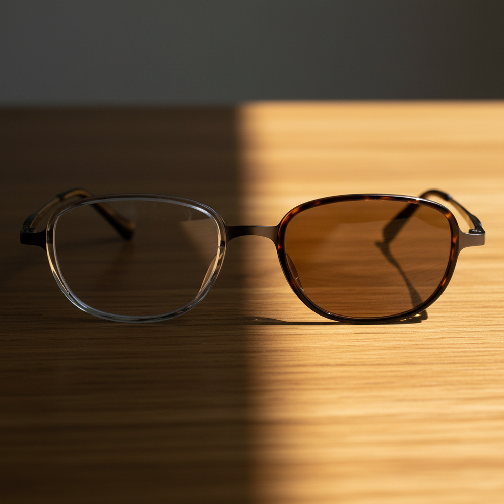 Dale Brown Photochromic Lens Glasses - Tortoise Oval TR90 Frame