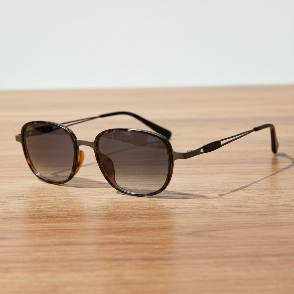Dale Grey Gradient Lens Sunglasses - Tortoise Oval TR90 Frame