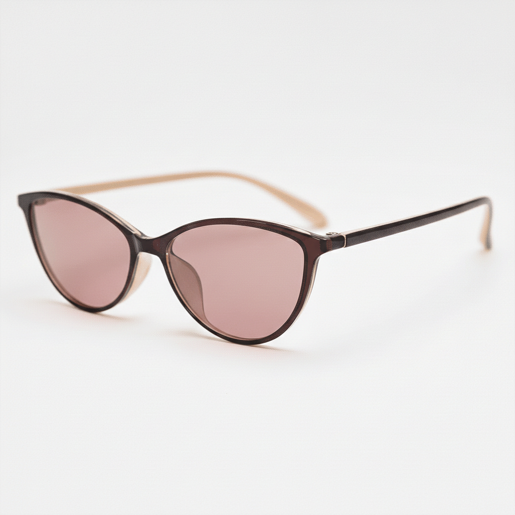 Dawn Rose Tinted Lens Sunglasses - Red Cat-eye TR90 Frame FL-41 Glasses - Side View