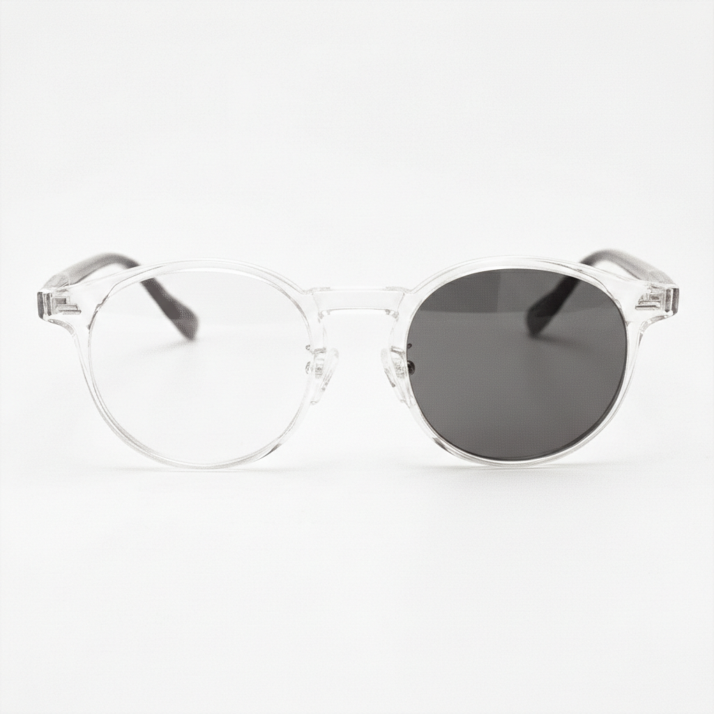 Erin Grey Photochromic Lens Glasses - Clear Round TR90 Frame - Front View