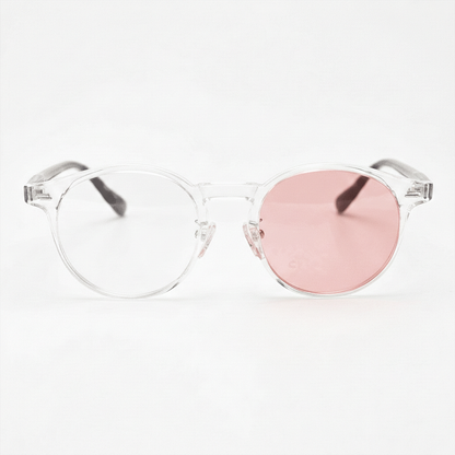 Erin Pink Photochromic Lens Glasses - Clear Round TR90 Frame - Front View
