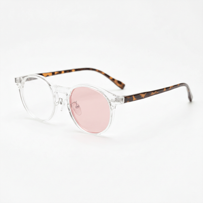 Erin Pink Photochromic Lens Glasses - Clear Round TR90 Frame - Side View