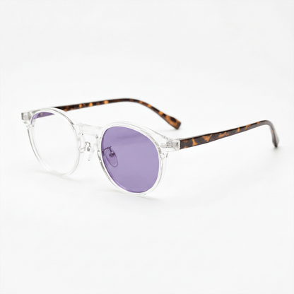 Erin Purple Photochromic Lens Glasses - Clear Round TR90 Frame - Side View