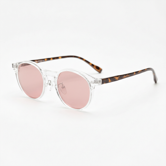 Erin Rose Tinted Lens Sunglasses - Clear Round TR90 Frame FL-41 Glasses - Side View
