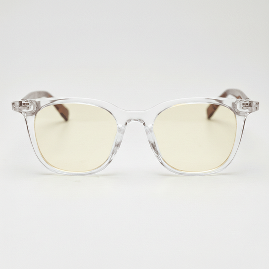 Faith Blue Light Lens Glasses - Clear Rectangle TR90 Frame - Front View