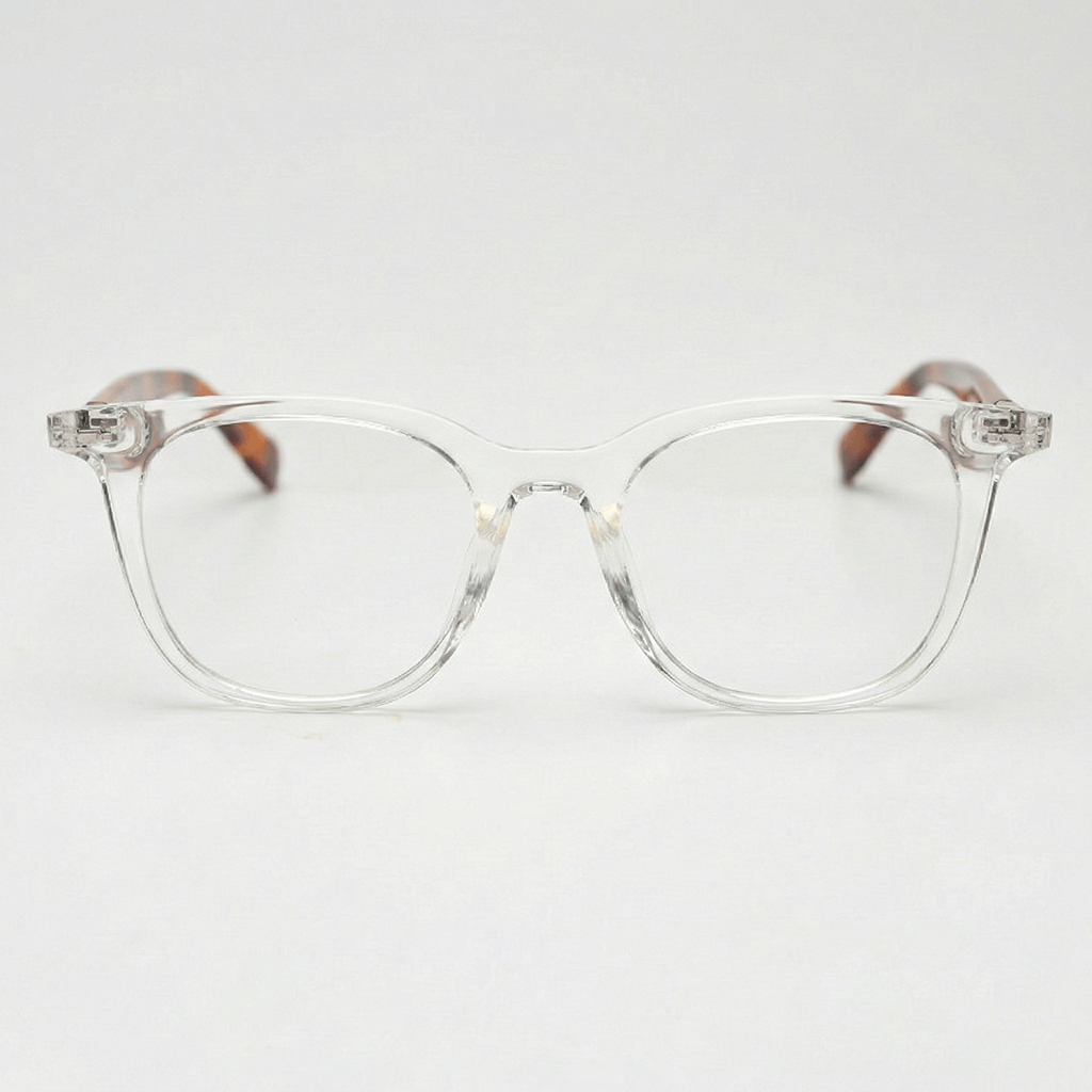 Faith Clear Lens Glasses - Clear Rectangle TR90 Frame - Front View