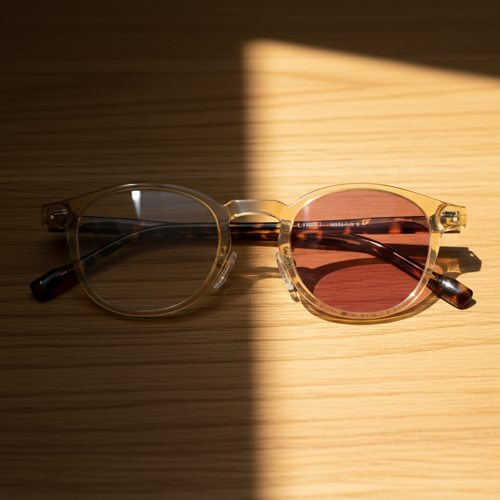 Gail Pink Photochromic Lens Glasses Lifestyle Shot