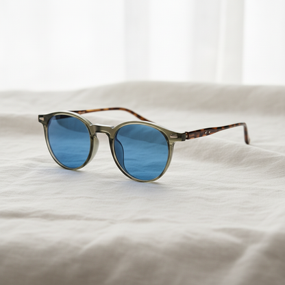 Ida Blue Tinted Lens Sunglasses Lifestyle Shot