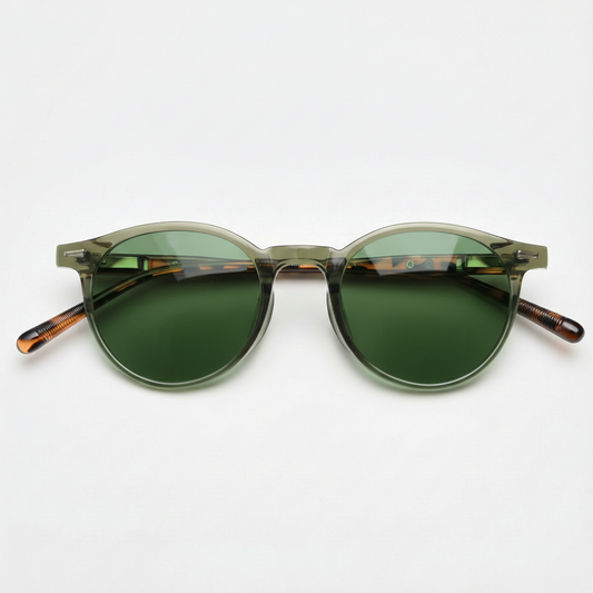 Ida Green Tinted Lens Sunglasses Front View