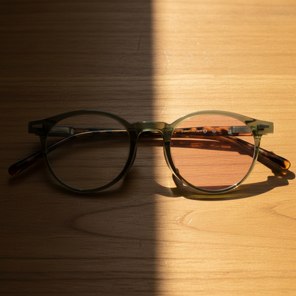 Ida Pink Photochromic Lens Glasses Lifestyle Shot