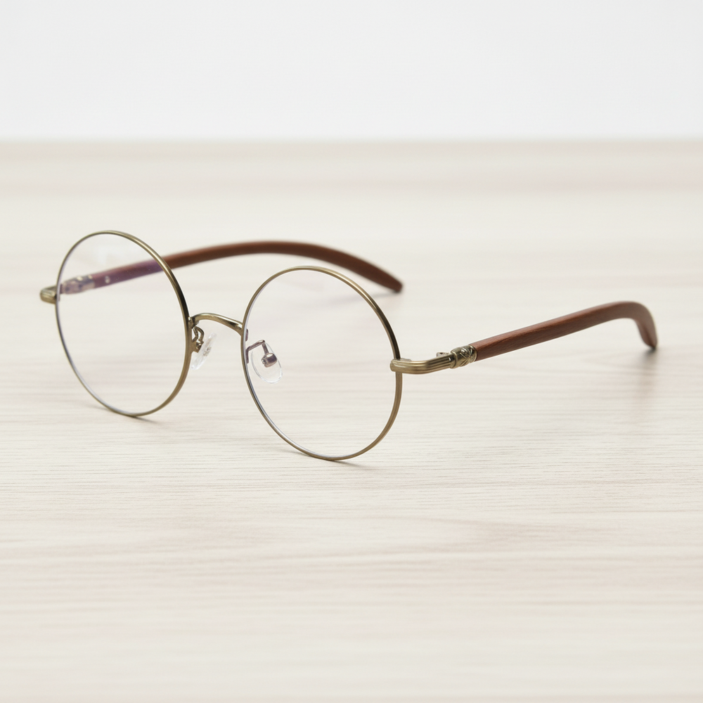 Jo Clear Lens Glasses - Gold Round Metal Frame