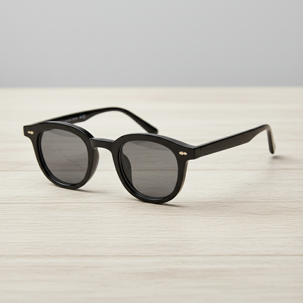 Joyce Grey Tinted Lens Sunglasses - Black Oval TR90 Frame