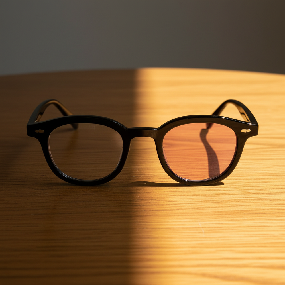 Joyce Pink Photochromic Lens Glasses - Black Oval TR90 Frame