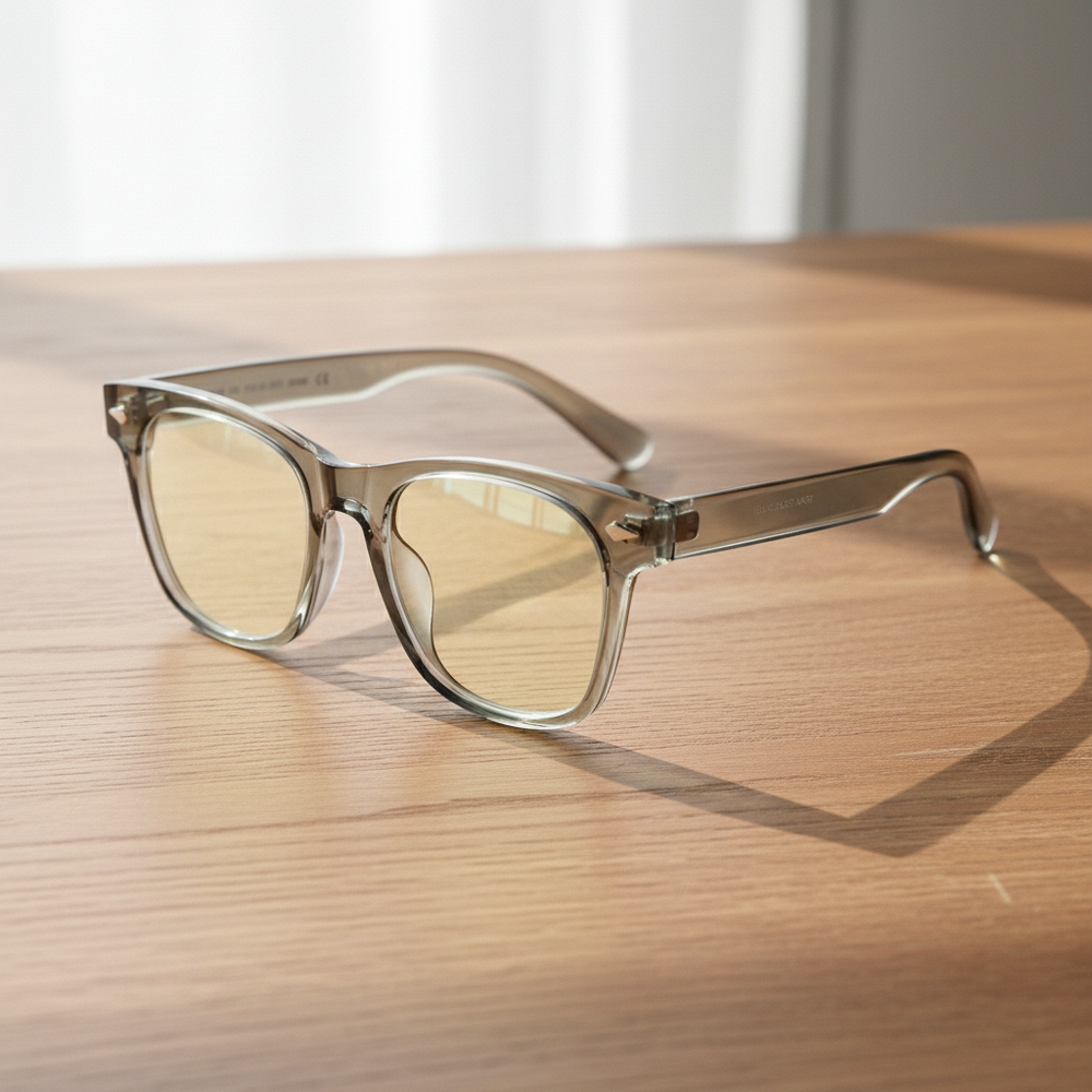 Julie Blue Light Lens Glasses - Green Rectangle TR90 Frame