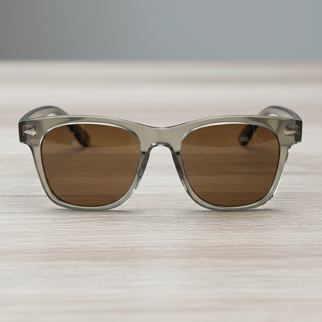 Julie Brown Tinted Lens Sunglasses - Green Rectangle TR90 Frame - Lifestyle Shot