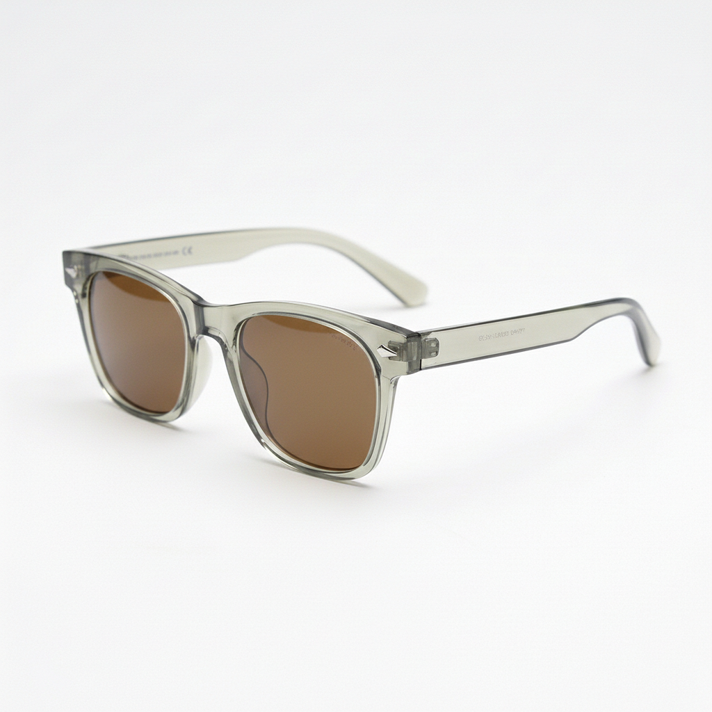 Julie Brown Tinted Lens Sunglasses - Green Rectangle TR90 Frame - Side View