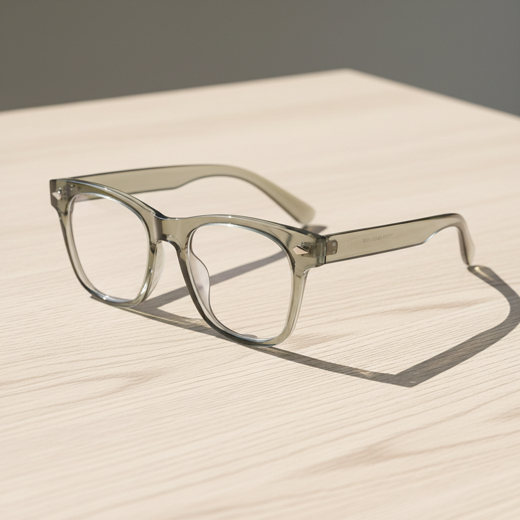 Julie Clear Lens Glasses - Green Rectangle TR90 Frame - Lifestyle Shot