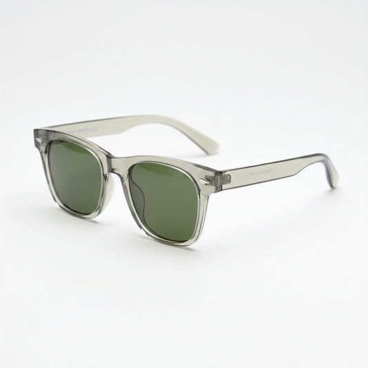 Julie Green Tinted Lens Sunglasses - Green Rectangle TR90 Frame - Side View