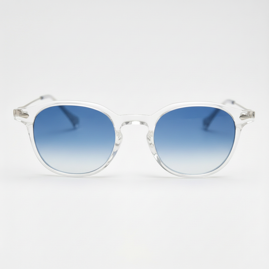 Lora Blue Gradient Lens Sunglasses Front View