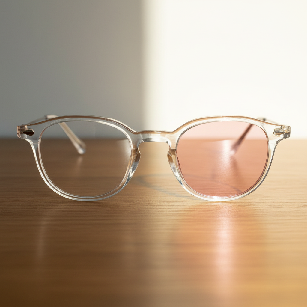 Lora Pink Photochromic Lens Glasses Lifestyle Shot