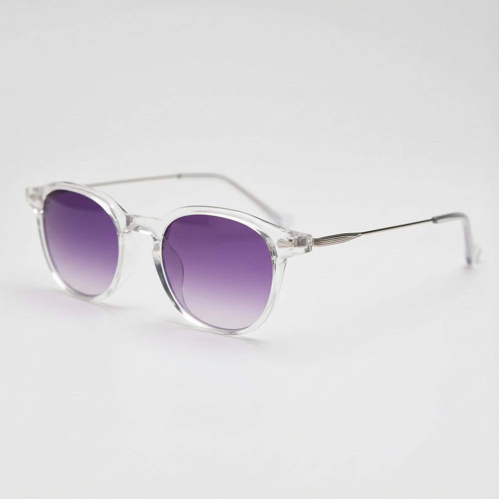 Lora Purple Gradient Lens Sunglasses - Clear Round TR90 Frame