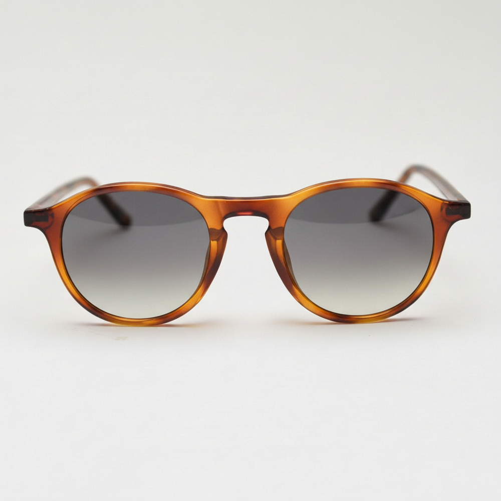 Moira Grey Gradient Lens Sunglasses - Tortoise Round TR90 Frame